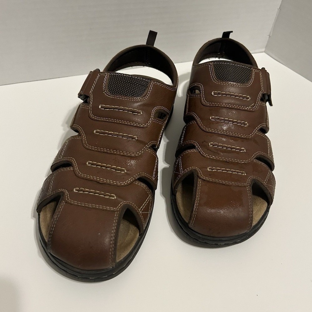 Dockers Men's Fisherman Sandals Brown Closed‎ Toe Strappy Casual Shoes 10M